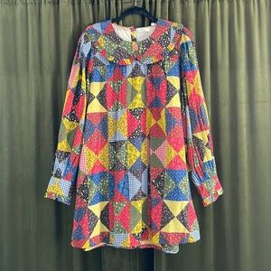 Doen Women’s Adalina Patchwork Print Dress Sz XL